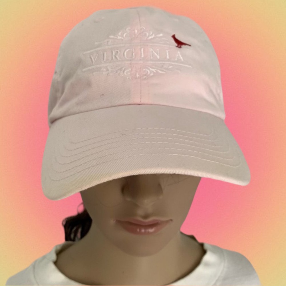 Vintage 90s Virginia Cardinal Embroidered Pastel Dad Hat Strapback State…